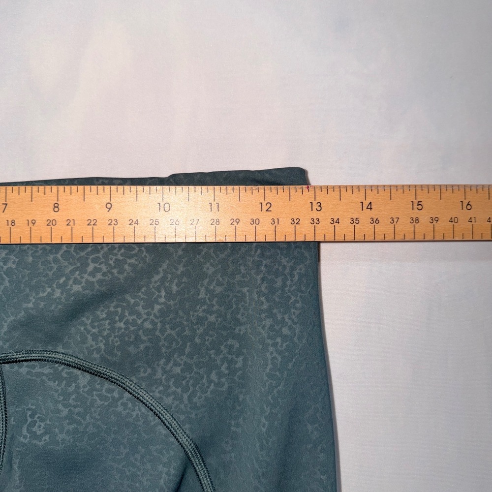 Athleta Ultimate Stash Pocket Embossed 7/8 Tight Womens S Teal Green Leggings - Picture 6 of 9